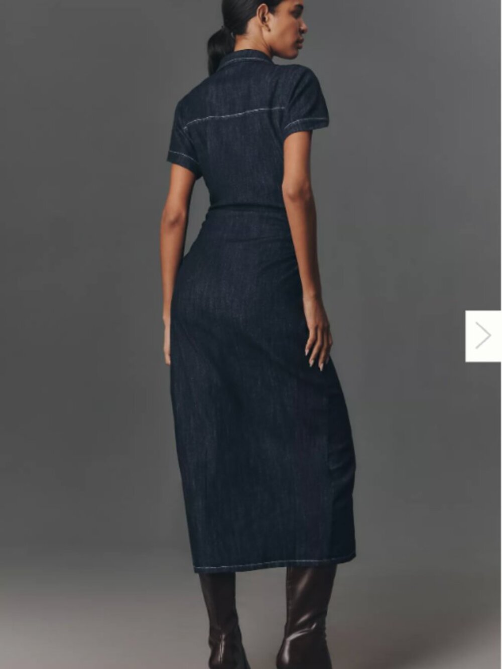 Anthropologie NWT Greer Denim Midi Shirtdress by Pilcro - Picture 3 of 7